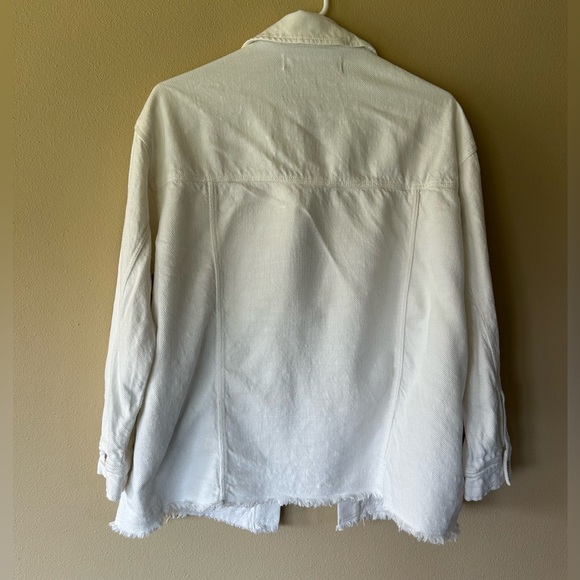 White Zara Denim Jean Jacket Size XS - Picture 6 of 6